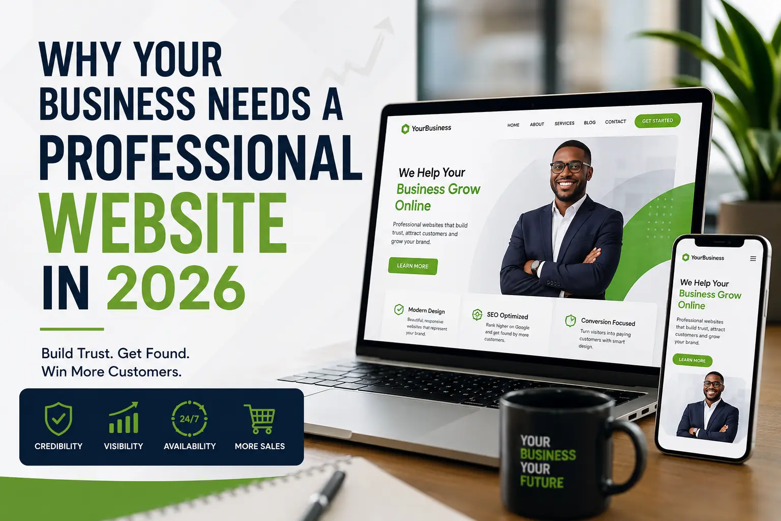 5 SEO Blog Topics: Why Your Business Needs a Professional Website in 2026.